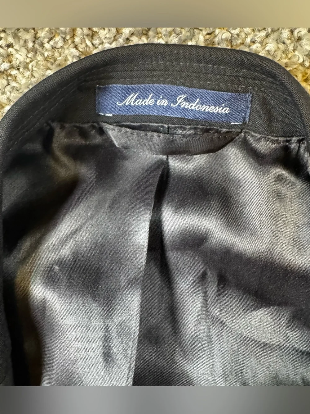Lands End Mens 44R Black Traditional Year’rounder Stretch Wool Suit Jacket